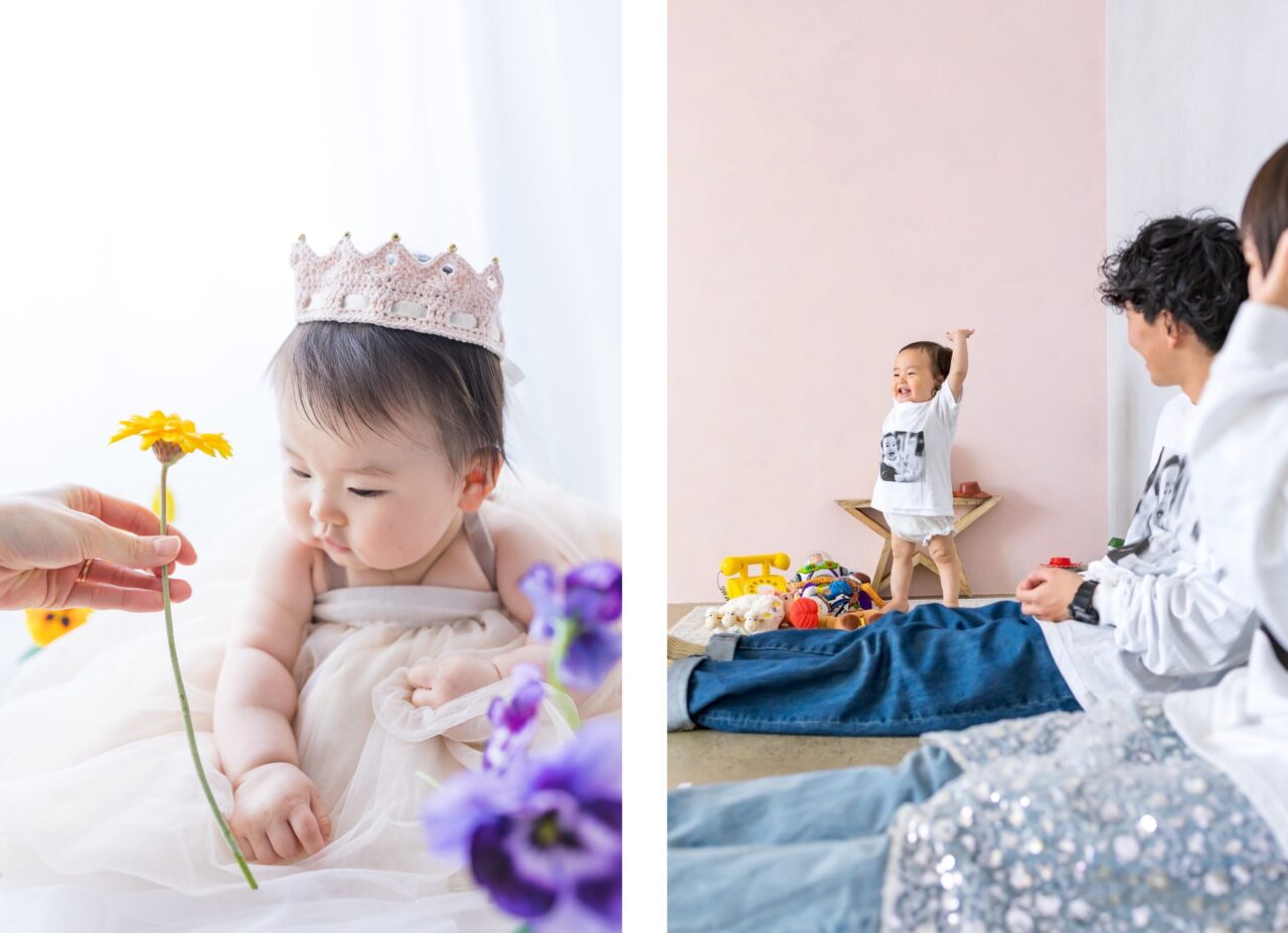 ハーフバースデーのお子さまとパパママ