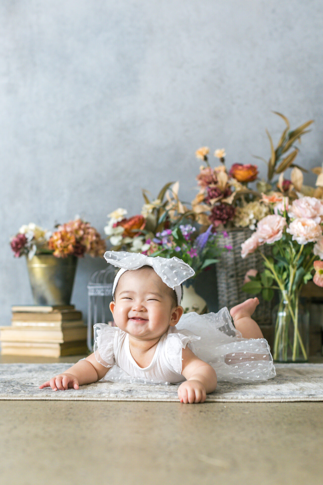 押上や浅草からほど近い、花と星フォトスタジオでは子供のハーフバースデーや誕生日のスタジオ撮影を行っています。