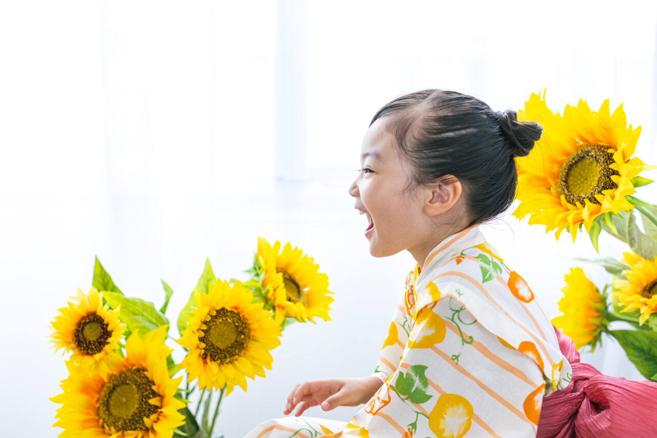 墨田区のこども写真館・花と星フォトスタジオでは隅田川花火大会の日に浴衣撮影会を開催します